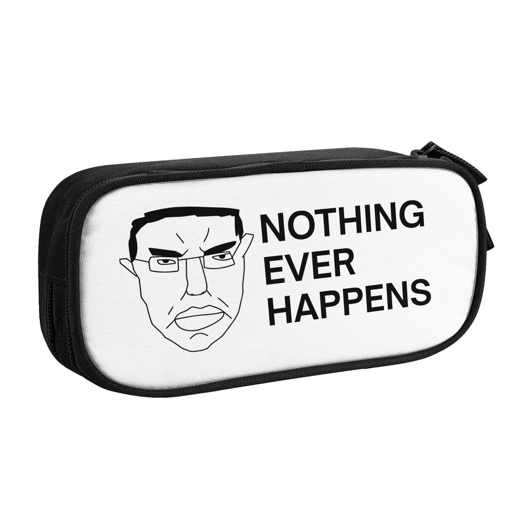 Cute Chudjak Chud Nothing Ever Happens Pencil Cases Meme Pencilcases Pen Holder Student Large Storage Bag School Stationery