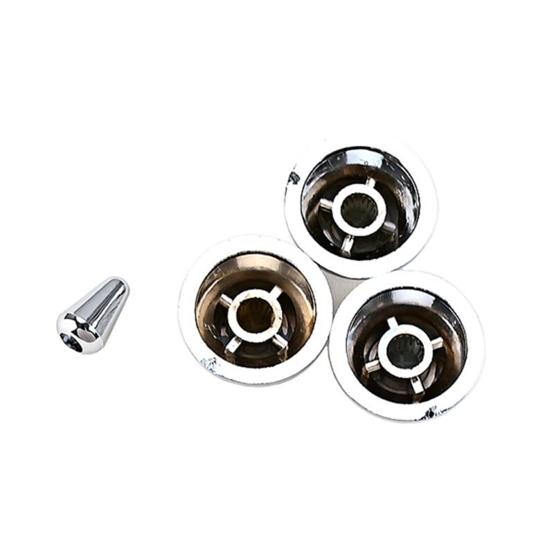 3Pcs Guitar Knobs Amber Top Hat Knobs Guitar Speed Control Knobs Volume Tone Control Knobs Fits 4.5mm/0.18" Rotary Shaft