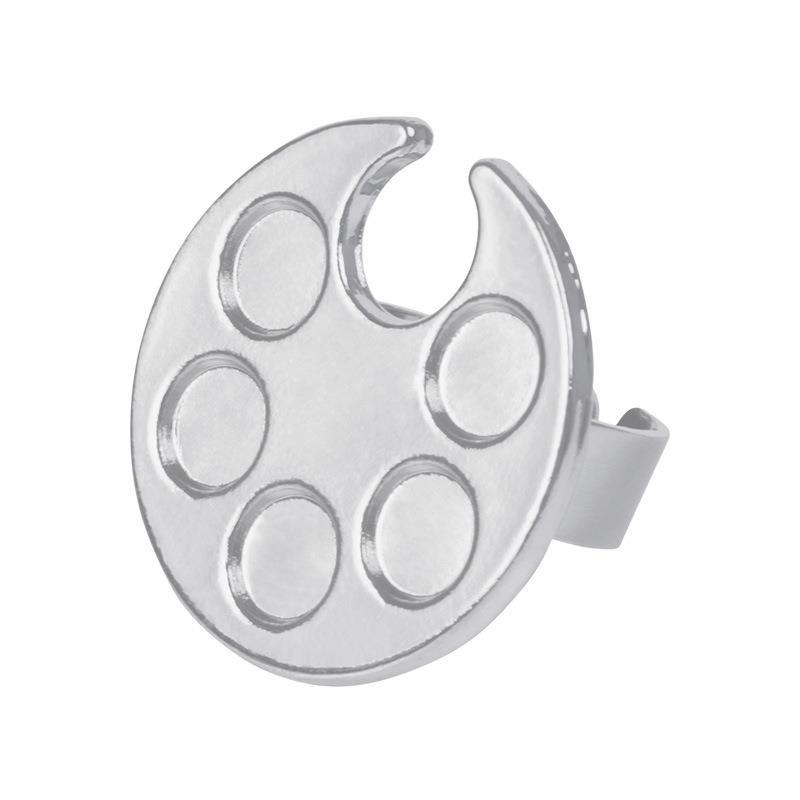 Mini-Nagelkunst-Farbpalette, süßes rundes/Fußabdruck-Design, Fingerring, Farbmischung, UV-Gel-Malpalette, Maniküre-Nagel-Werkzeuge