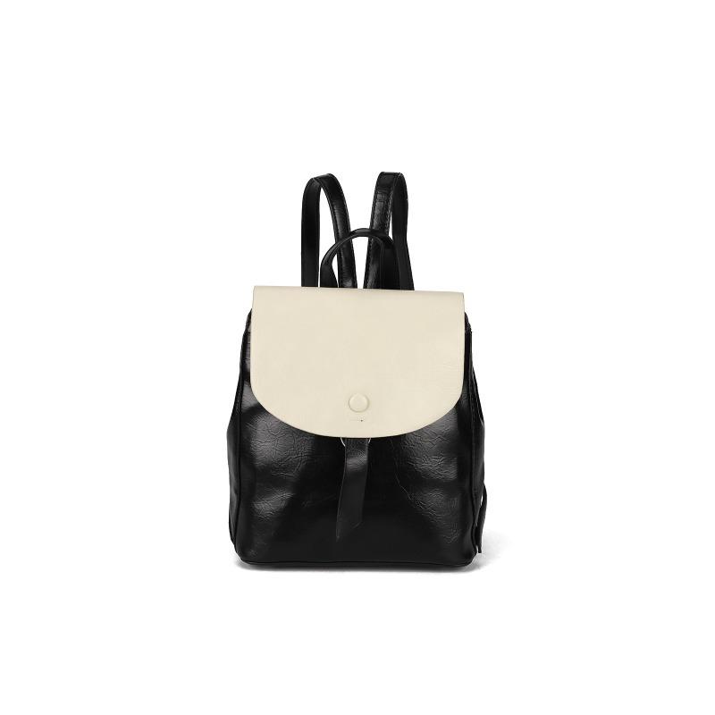 

Новый простой рюкзак контрастного цвета OEM горячая распродажа кожаный женский рюкзак поколение чёрный