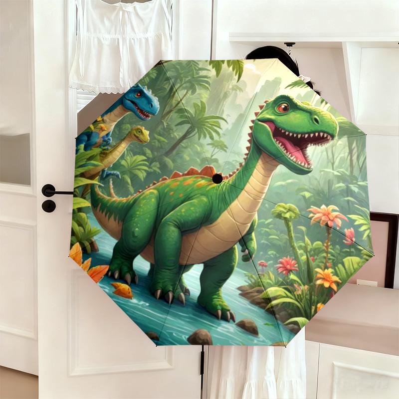 1PC Dinosaur Adventure Jungle Automatic Umbrella - Suitable Travel Outdoor Portable Umbrella Birthday Gift Daily Essentials
