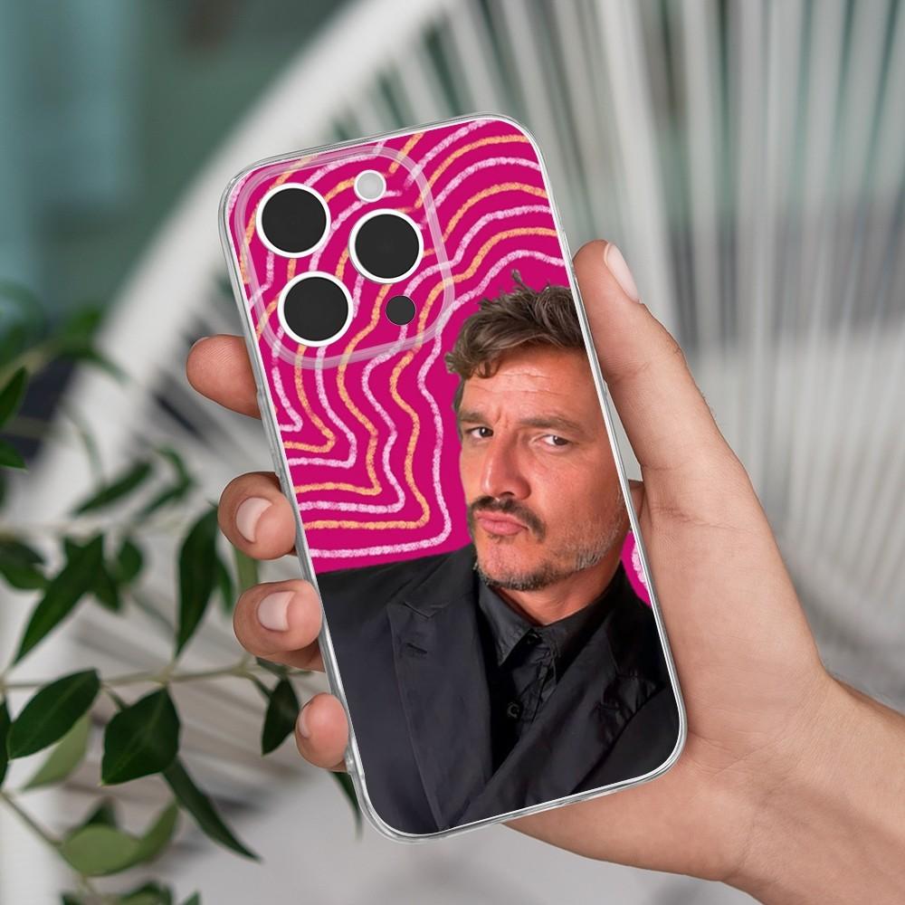 P-Pedro Pascal Actor Phone Case For iPhone 16,15,14,13,12,11 Pro,Max,Plus,X,XS,XR,7,8 Plus,SE,Mini Transparent Silicone Soft