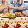 1 Pack Thanksgiving Fall Tablecloth Disposable - 108" × 54", Fall Table Cloth Autumn Harvest Turkey Pumpkin Leaves Tablecover Plastic Rectangle