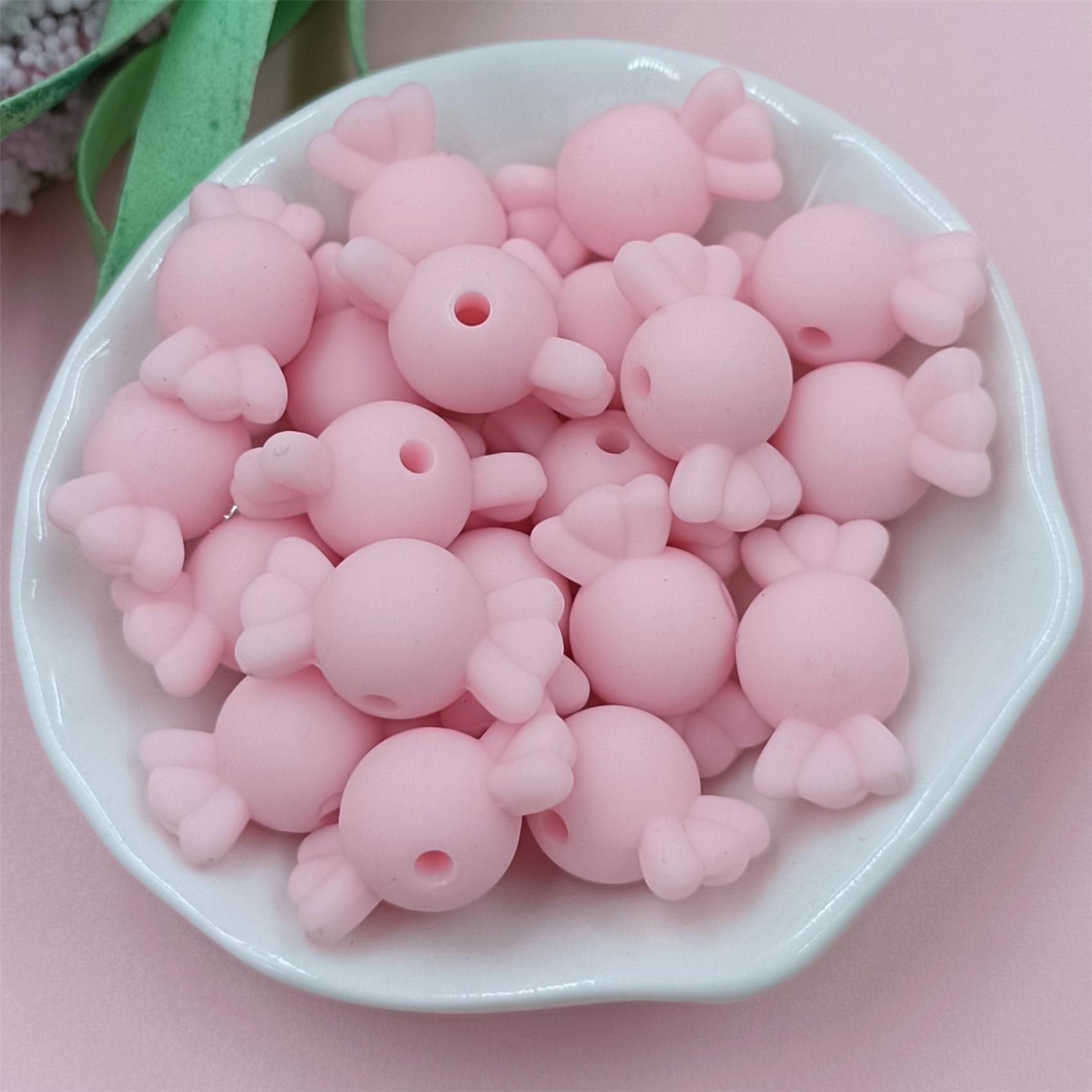 

Новые браслеты для изготовления ювелирных изделий, конфетные бусины, 20 шт., свободные резиновые бусины, 21*11 мм, ожерелье, сделай сам розовый