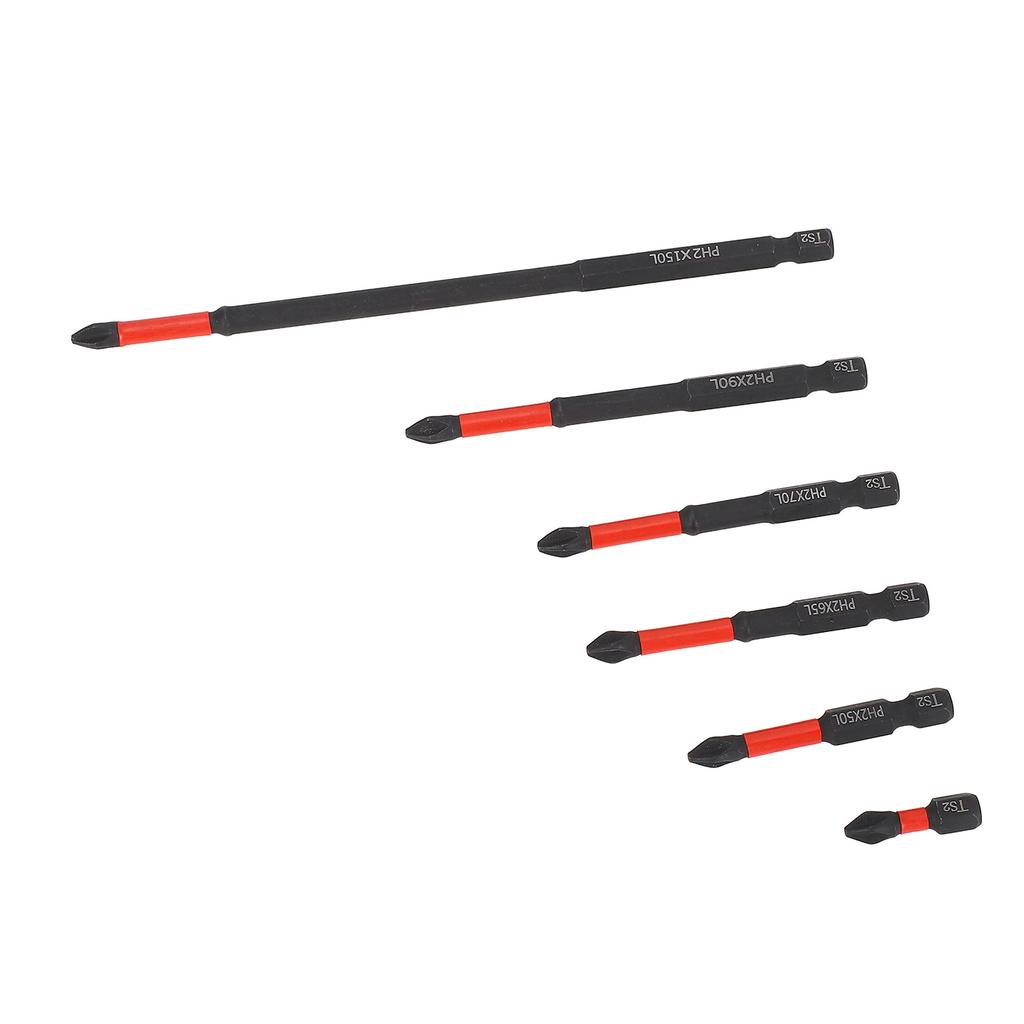 6 Pcs PH Screwdriver Bit Set Strong Magnetic Non Slip Anti Impact 14 Inch Hex Shank Screwdriver