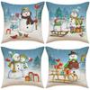 Merry Christmas Decoration Pillowcase New Year Gift Santa Claus Snowman Pattern Home Room Decoration Sofa Cushion Cover