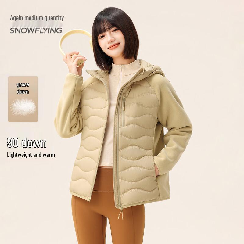 

Женская куртка Xuezhongfei 2025 Осень/Зима с капюшоном, легкая, на гусином пуху XL