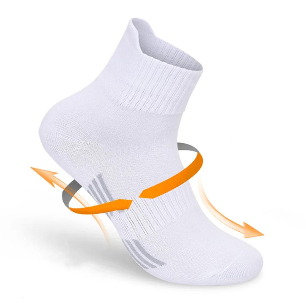 5 Pairs Sports Socks Men Running White 100% Cotton Male Mid Tube Socks Spring Summer Sweat Absorbing Calcetines