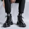 Mode Herren Business Lederstiefel Mode High Top Dicke Sohle für Herren Lässige Leder Britischer Stil Stiefeletten Herren Motorradstiefel