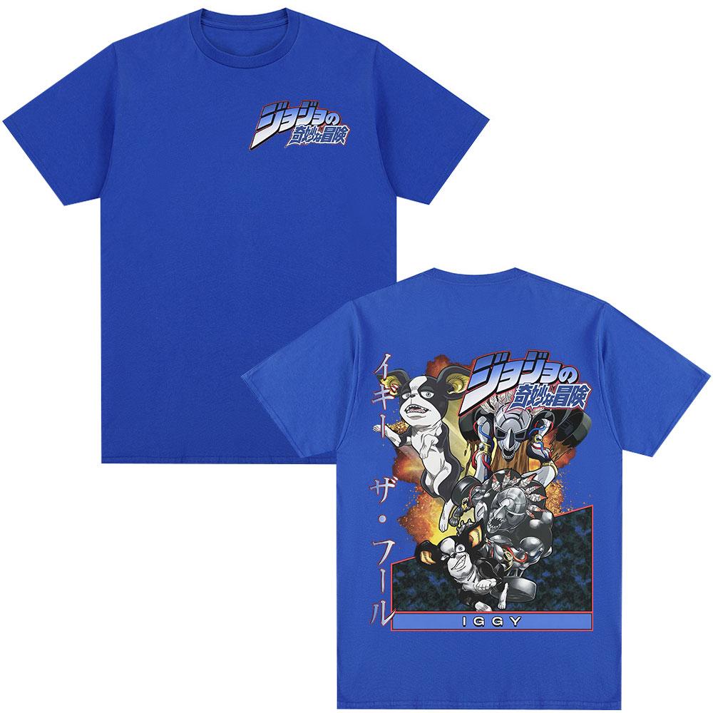 Anime JoJo Bizarre Adventure Iggy Manga T-shirt Grafiche Uomo Donna Abbigliamento Moda Casual Larga Maniche Corte T-shirt Top