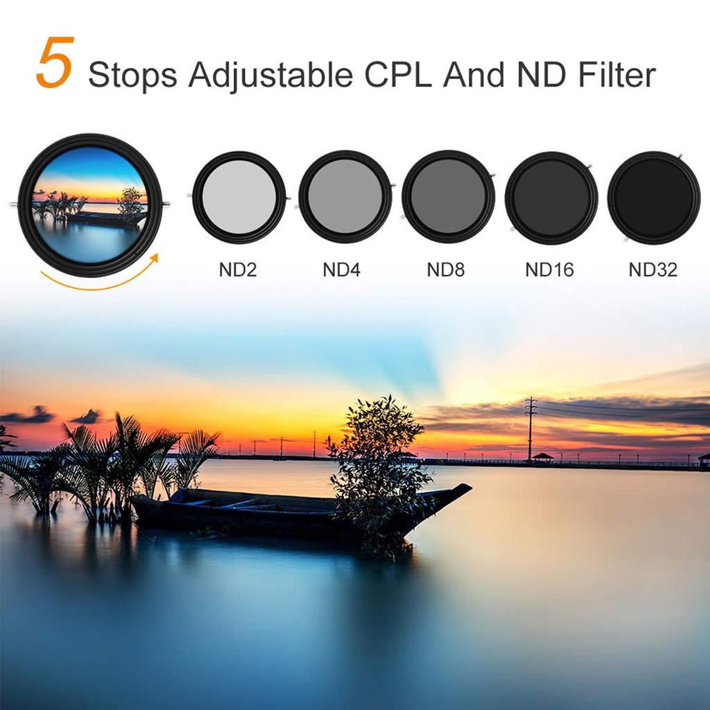 Concept 2IN1 Series Variable ND Filter K&F NANO-X + C-PL Multi-Function (77mm, Multi-Function Filter)