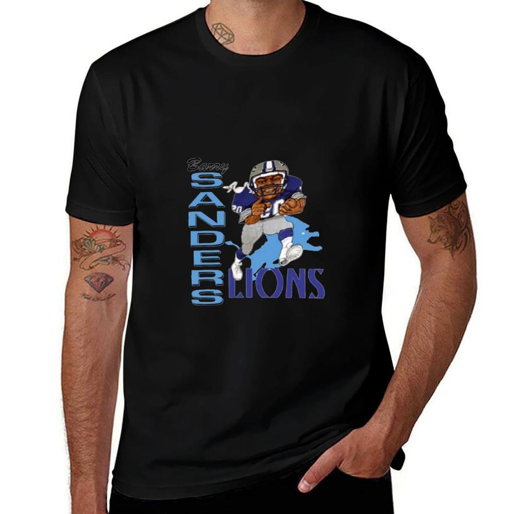 Barry Sanders Tshirt Novelty Print Casual Tee Shirt