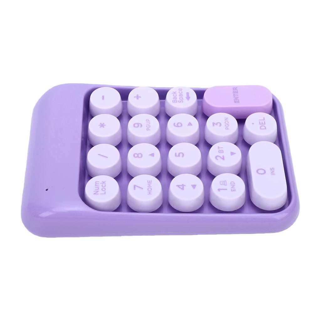 Wireless Number Pad 18 Key 2.4G Numeric Keypad Financial Accounting Numpad Keyboard for Home Business Work Purple