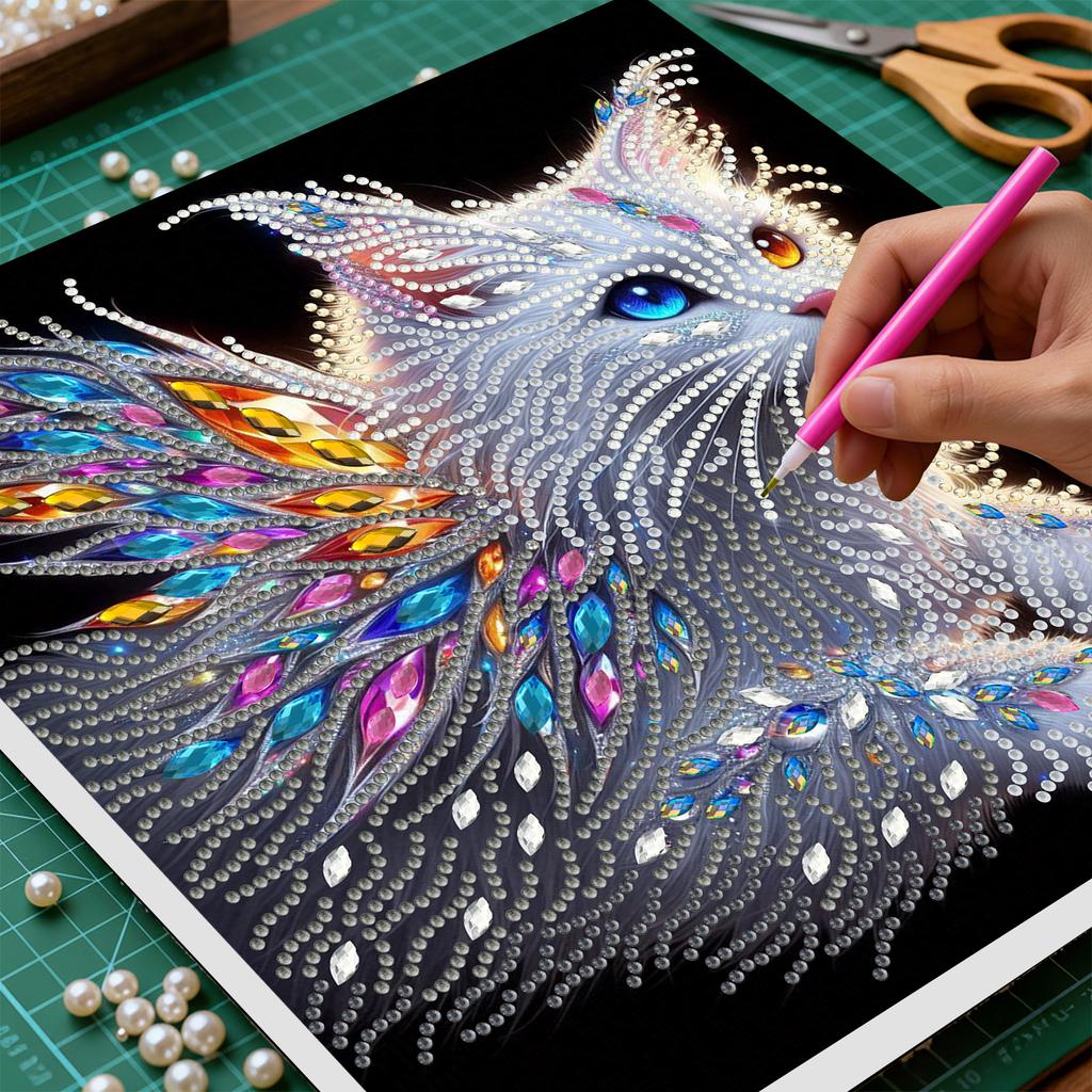 DIY Special Shape Drill Art Craft Pearl Diamond Painting with Frame 25x25cm Diamond Art Pearl Painting Kit for Adults Home Decor