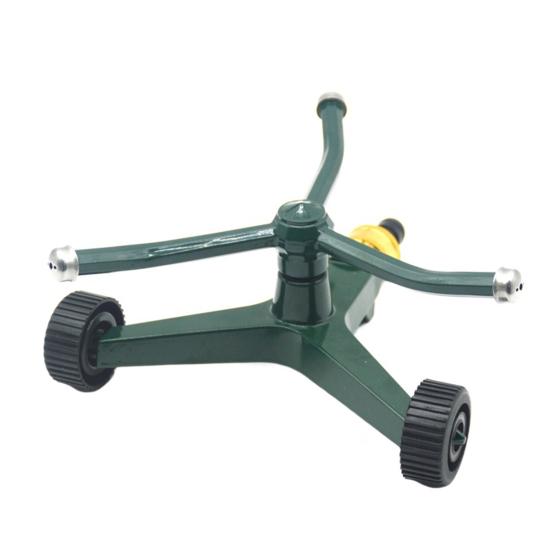 3-Arm-Metallsprinkler, automatischer rotierender Sprinkler mit Radstand, wirbelnder Bewässerungssprinkler für Garten, Hof, Rasen