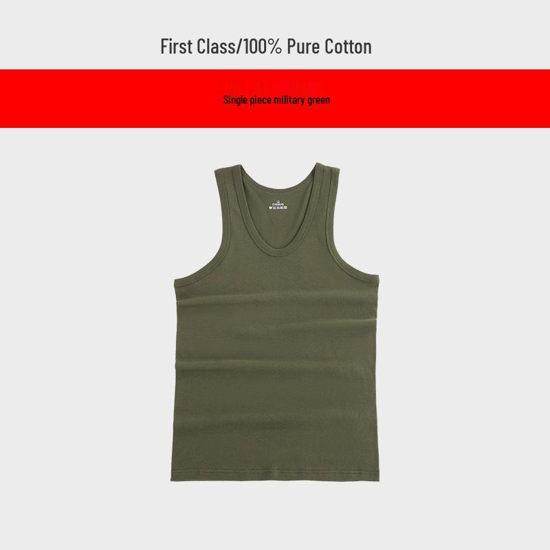 Men's Plus Size Pure Cotton Sleeveless Vest - Summer Base Layer Fitness Top
