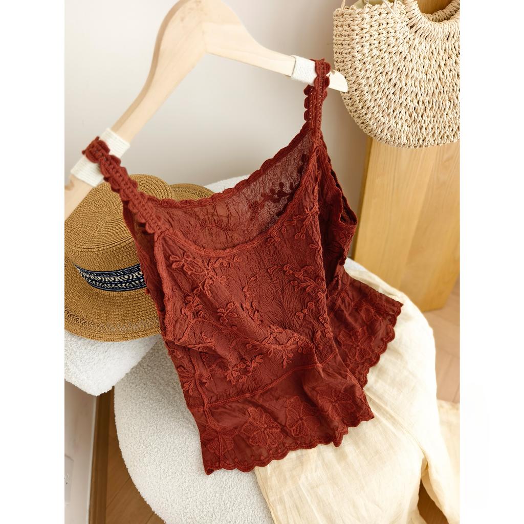 Dimanaf 2025 Nowy Letni T-Shirt Bez Rękawów Damski Podstawowy Dzianinowy Ażurowy Biały Niebieski Top Luźny