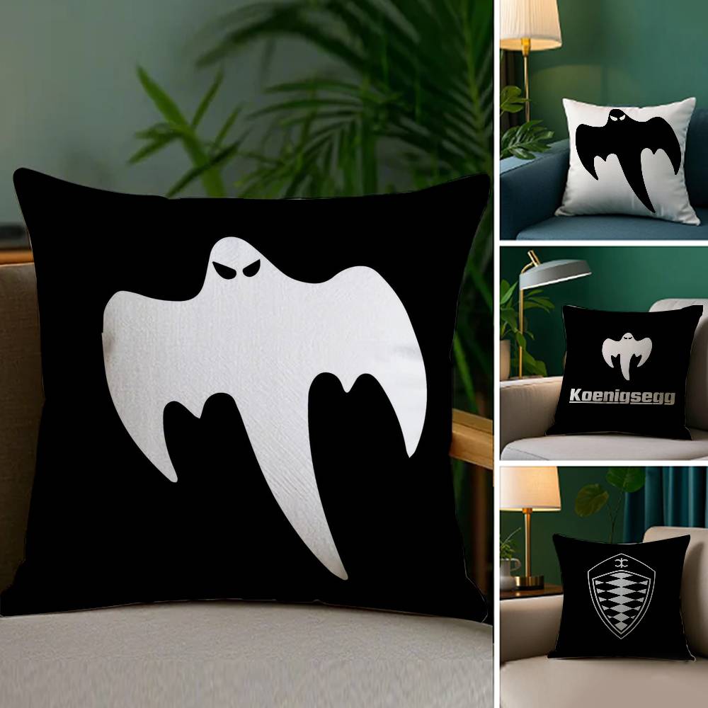 Luxury Car K-Koenigsegg Logo Pillow Case Home Double-Sided Printing Short Plush Colorfast Microfiber Cushion Cover