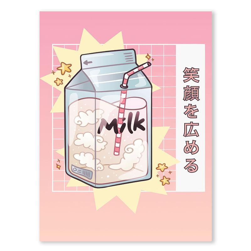 

Японская кавайная кухня, холст, картина, газировка, вода, напиток, молоко, настенные художественные постеры и принты, фотографии для кухни, ресторана, домашний декор 21x30cm No Framed