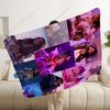 Custom 1Pc Ariana Grande Throw Blanket - Soft Flannel All-Season Luxury Blanket With Purple-Pink Stage Outfits, Machine Washable