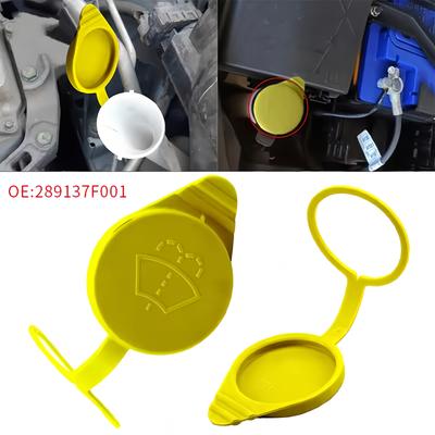 Tapón de depósito de líquido lavaparabrisas de plástico amarillo duradero para Nissan Pathfinder, 289137F001 - Fácil instalación y prevención de fugas