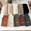 Women's Thick Knit Fur Collar Scarf - Fashionable Patchwork Neck Warmer