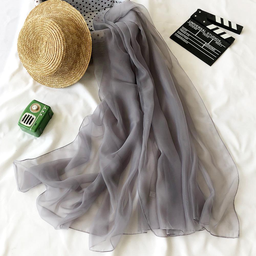 

Летний и весенний солнцезащитный пляжный шарф Женский мягкий шарф из искусственного шелка Корейский дизайн Мягкие шарфы для кондиционера 120x190cm