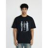 Black of Exit American Fancy Virtual Portrait Loose T-shirt Cotton High Street Fashion Brand Round Neck Short Sleeve Men and Women
