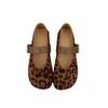 Popular leopard print flat-soled single shoes women's new French Mary Jane women's shoes 2025 autumn shallow mouth women's light ladyshoes