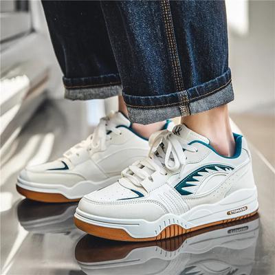 Casual Leather Men's Sports Shoes 2024 New Thick Sole Versatile Fashion Couple Board Shoes Size 39-44 Breathable Hard-Wearing