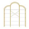170 x 26 x 190 cm Shelf in simple style, steel tube-MDF, five layers of storage space, unique cloud shape, easy to assemble and clean, Gold + White