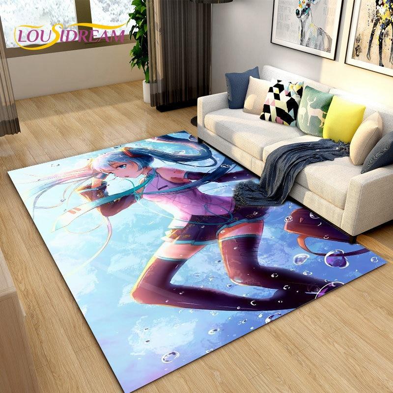 3D-Teppich mit japanischem Musik-Anime-Cartoon, Teppich für Wohnzimmer, Schlafzimmer, Sofa, Fußmatte, Dekoration, Kinder spielen, rutschfeste Bodenmatte