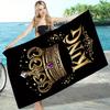 King and Queen Crown Couples Beach Towel Set, Royal Art Quick-Dry Sand-Free Microfiber Bath Towels for Pool, Bathroom and Gift