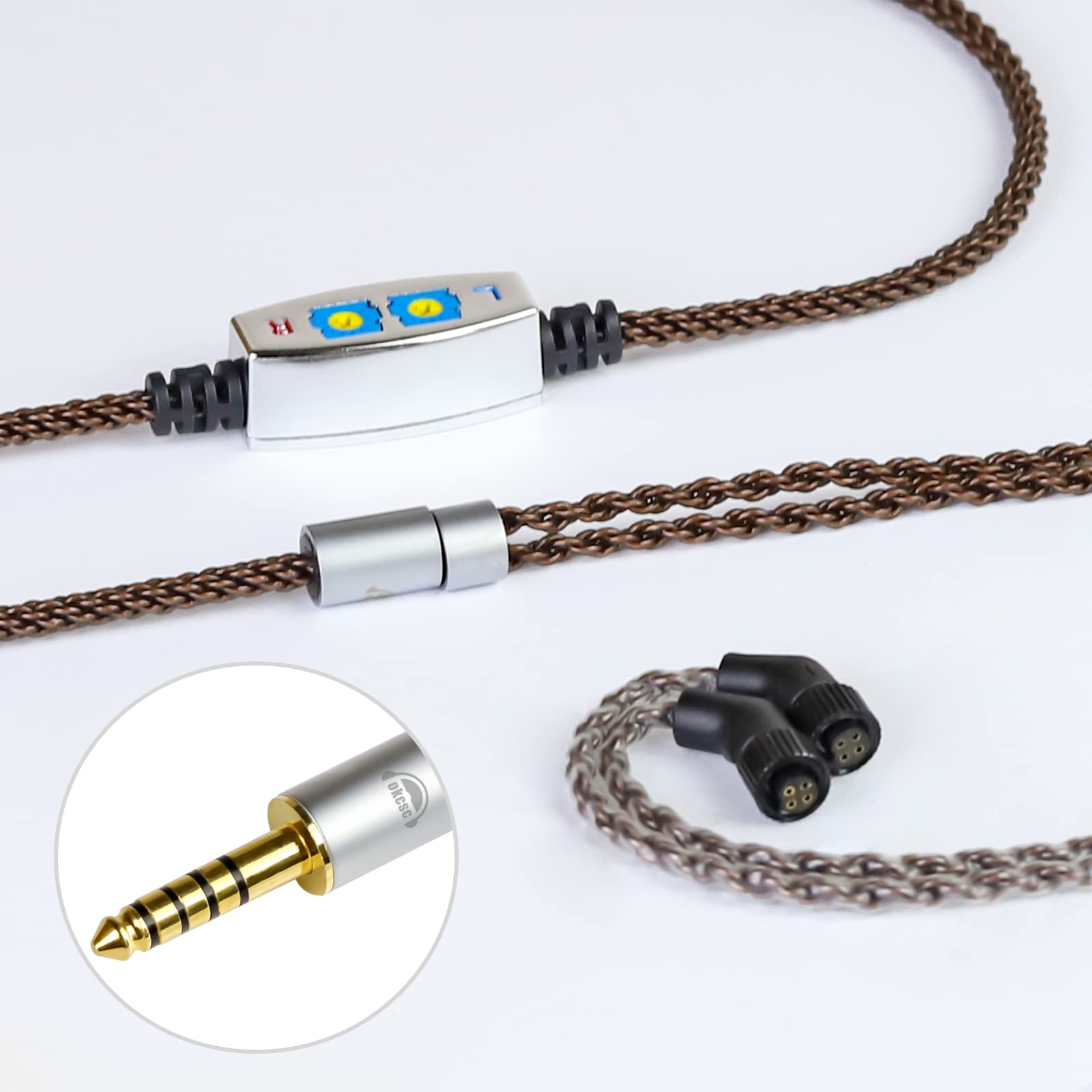 

okcsc ZT8 JH Recable for Earphones and with Bass Compatible with OFC JH JH13 V2 Layla and 4-Pin Headphones, 8-Core, Adjustment, Audio, Astell&Kern,