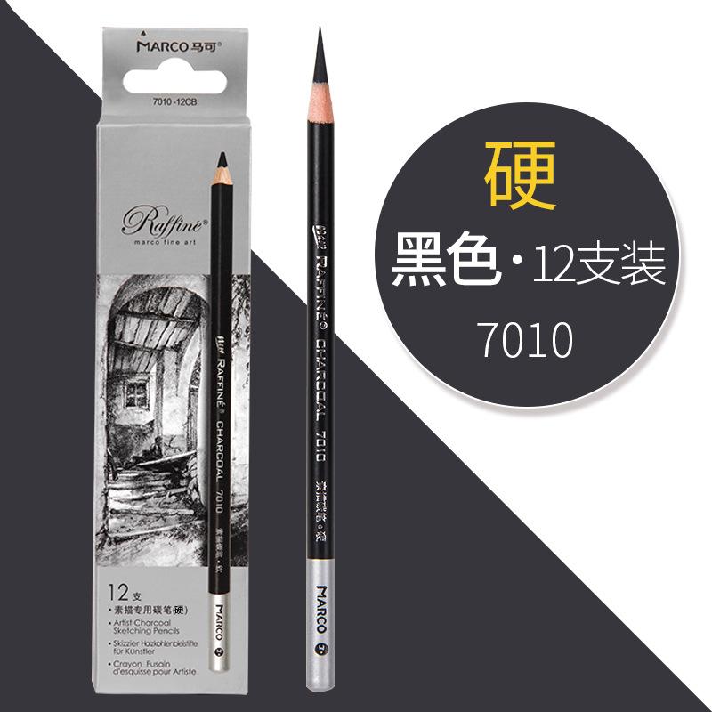12 Packs of Sketch Charcoal Pencil Student Art Painting Writing Black and White Brown Stroke Highlight Powder Brush