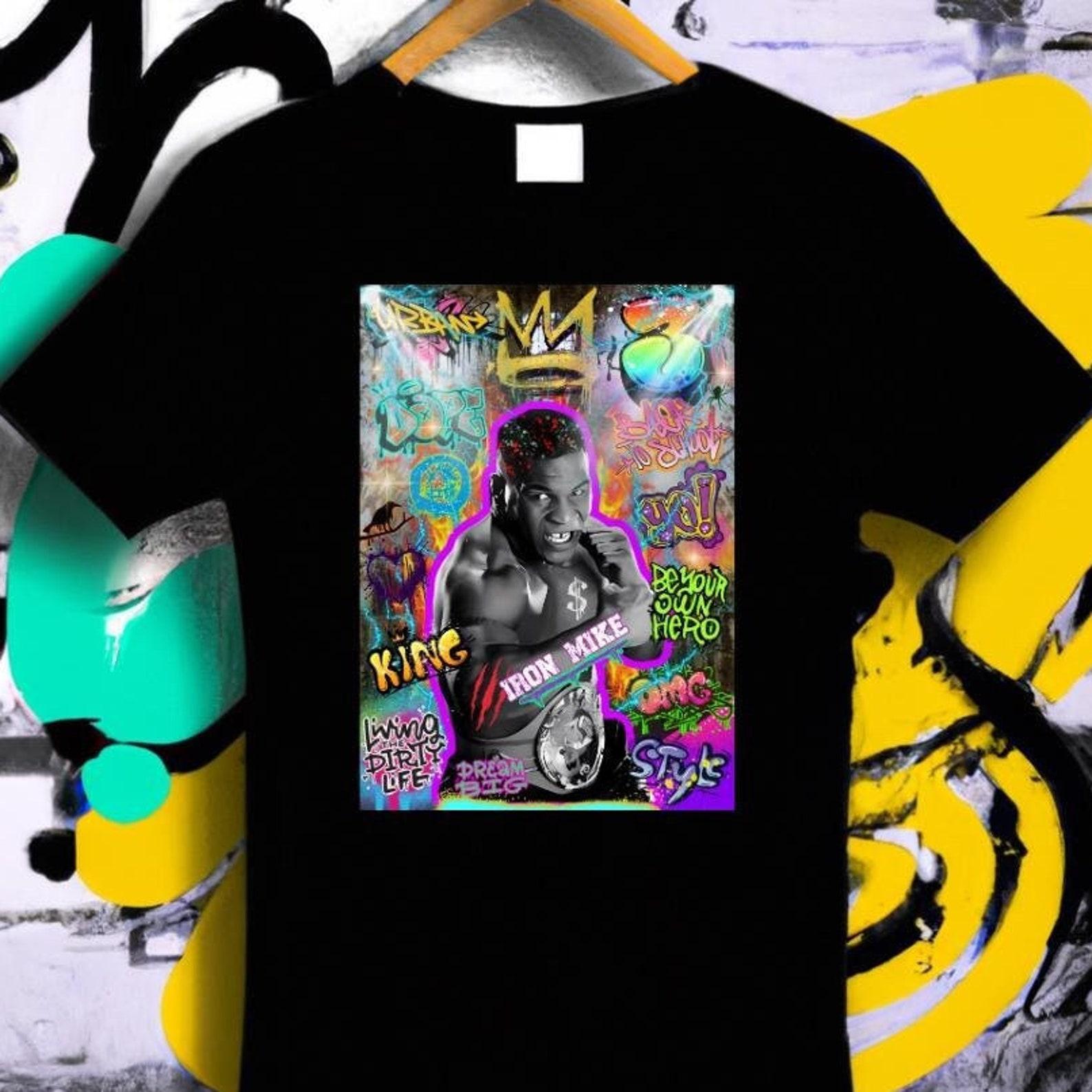 Mike Tyson Graffiti T-Shirt, Mike Tyson T-Shirt, Iconic Boxing Legend T-Shirt, Boxing Gift, Sports T-Shirt, Boxing T-Shirt, Boxing Fan Gift L