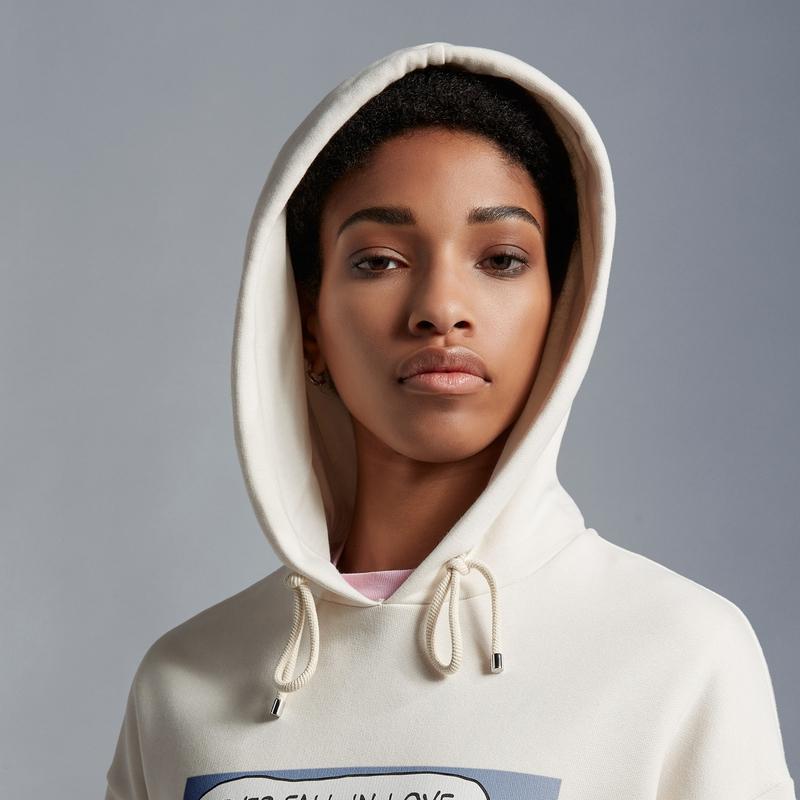 Moncler SS23 Anime Pattern Hooded Pullover Cartoon Sweatshirt Women sweatshirt Optical-White I10938G00040899M9001