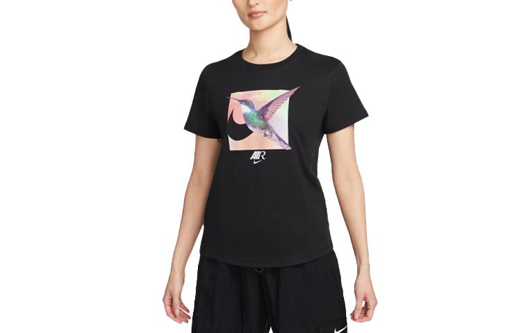 

Nike Sportswear Women s Bird Print Classic Crewneck T-Shirt Black FB8096-010 S