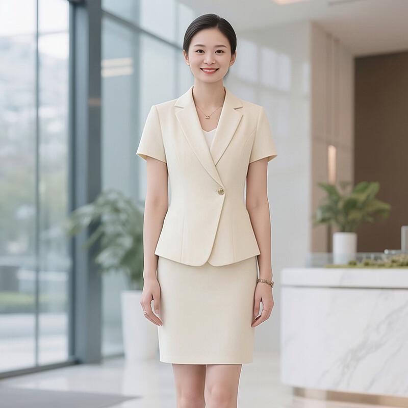 

TROYMAN Women s Short-Sleeve Professional 3-Piece Suit Set XL