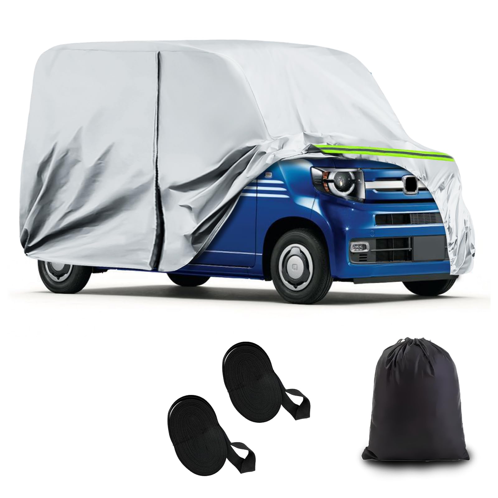 

Syncnika Car Cover for Honda Enhanced Fleece UV Yellow Windproof Rope Suitable for All Seasons N-Van - Waterproofing, Lining, Dustproof, Protection,