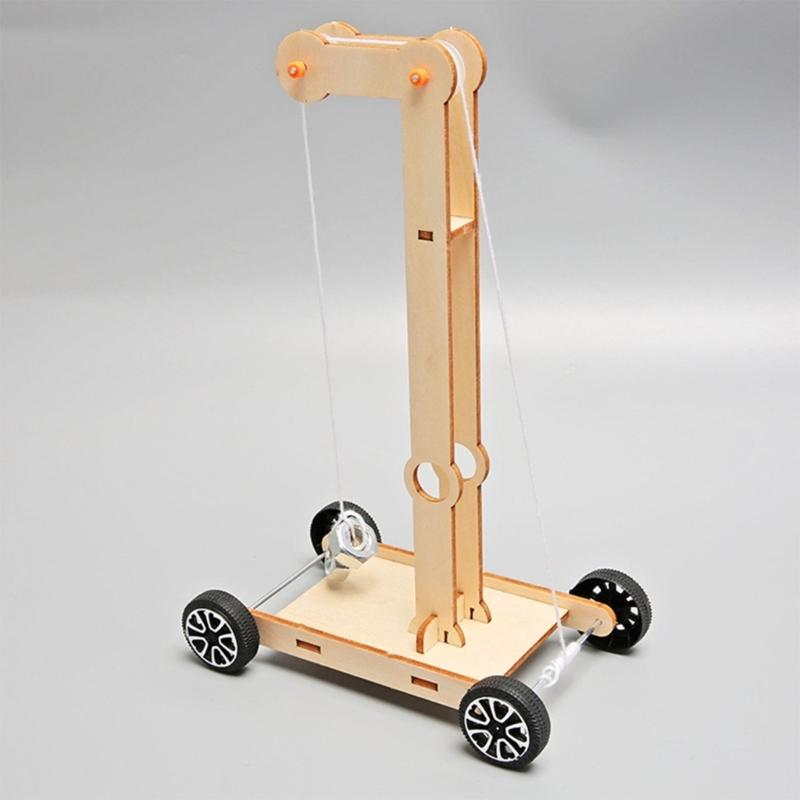 Hands on Assembly Wooden Gravitational Potential Powered Car Physics Experiment Set With Instructions For Homeschooling