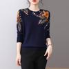 Druck Damen Pullover Frühling Herbst Koreanische Mode Pullover Langarm Top Blusas Femme Weicher O-Ausschnitt Gestrickter Schlanker Pullover
