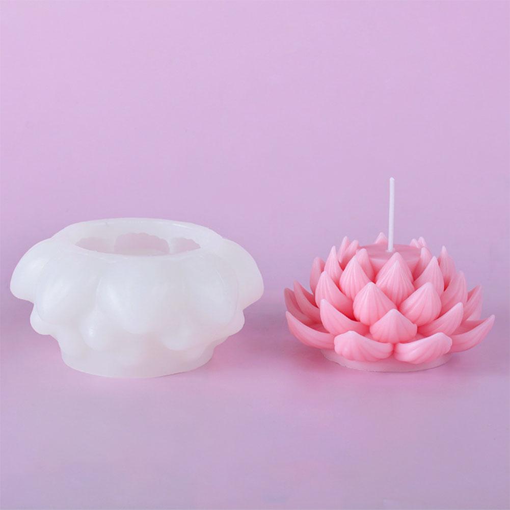 3D Lotusförmige Kerze Silikonform Lotus Kuchen Schokolade Silikonform Blume Pfingstrose Kerzenform Kleber Gips Handwerksform