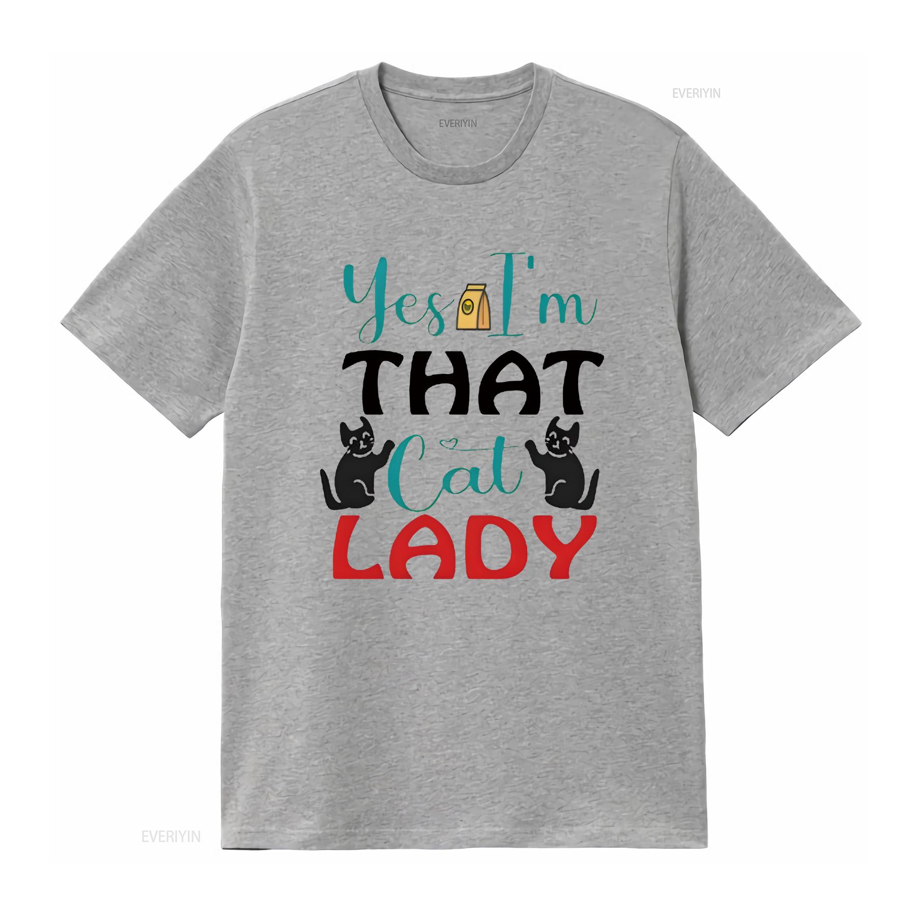 Да, я Кошатница Женская футболка Модный Уникальный дизайн с принтом Удобный Эластичный Летний топ Винтажный стиранный графический для любителей S