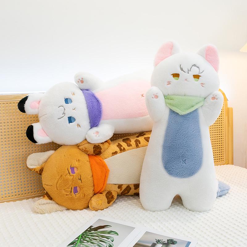 Devil Cat Plush Cushion Doll - Cartoon Animal Sleeping Backrest for Girls