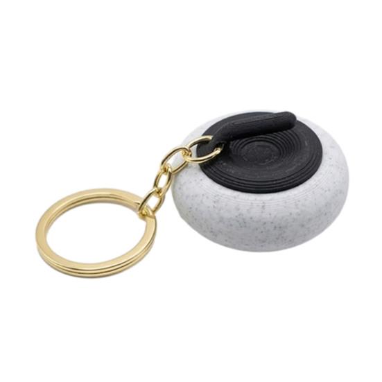 

Keychain Pendant Sports Style Imitation 3D Printed Curling Keyring Ice Sports Key Holder Backpack Accessory чорний