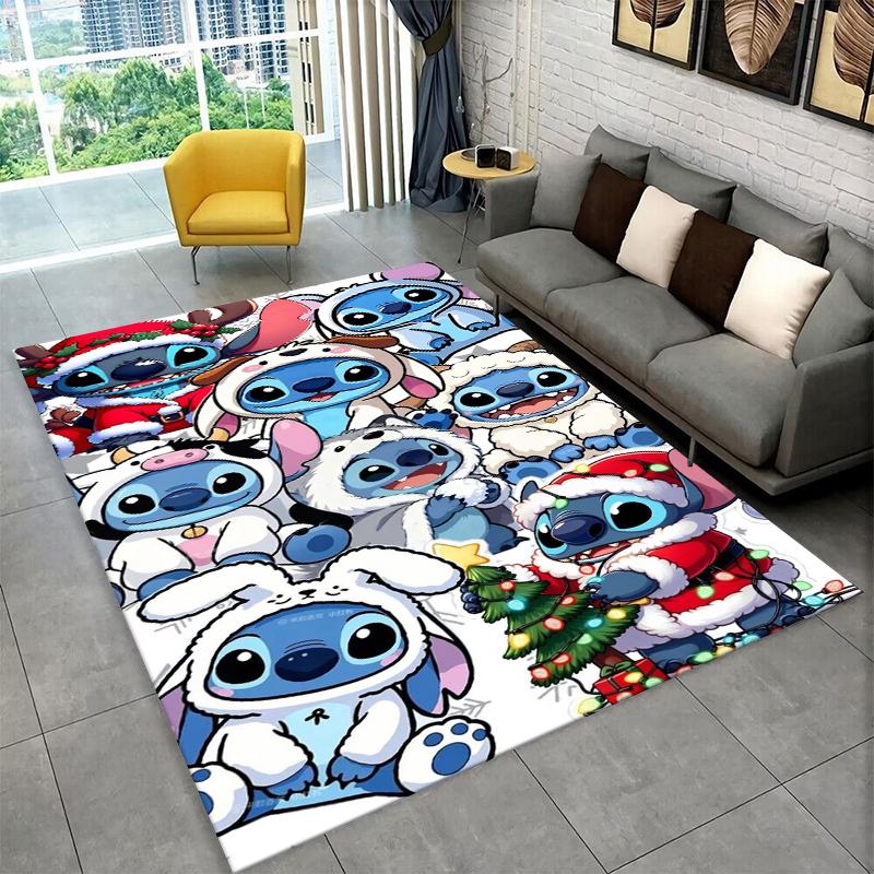 Cute S-Stitch Cartoon Non-Slip Area Rug for Living Room,Bedroom,Playroom,Soft Carpet Floor Mat Home Decor Rug Kids Room Gift