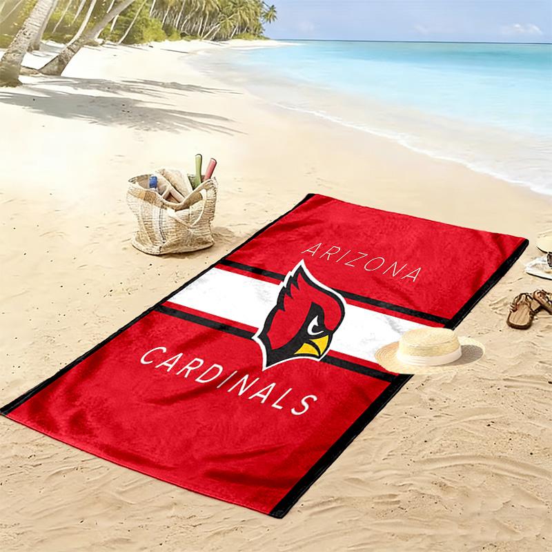 Serviette de plage imprimée Arizona Cardinals, Grande serviette douce à séchage rapide pour la plage, le camping, la natation