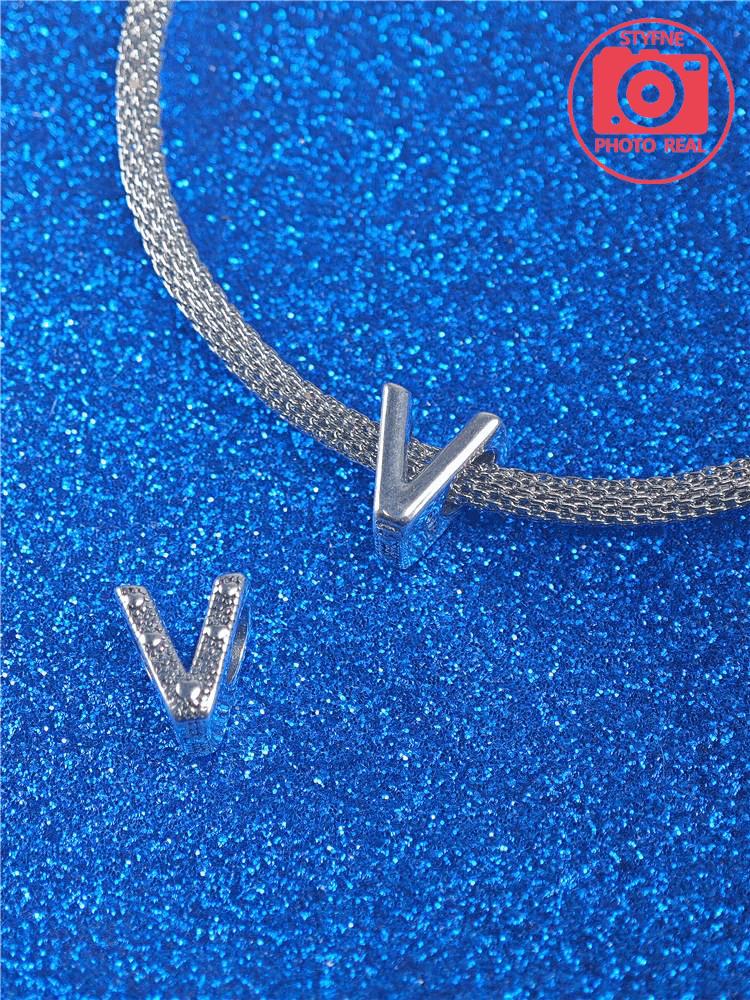 26 English Letters on The Back Love Zircon copper for Women Diy Authentic Bracelets Accessories Jewellery Making Gift