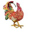 Hand Painted Rooster Jewelry Box Aluminum Organiser Case For Necklaces Rings Earrings Storage And Home Decors